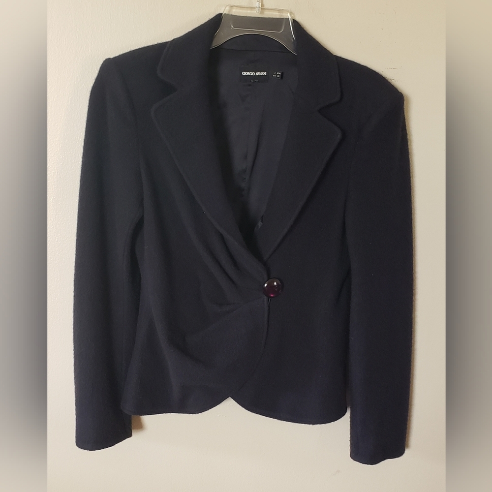 Giorgio Armani Borgo 21 Women's Navy Cashmere and Silk Blazer Size 44